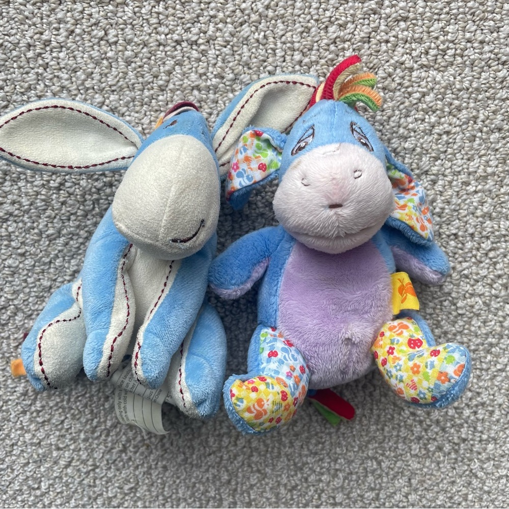 2 x Eeyore Plush Stuffed Animals Winnie the Pooh Collection Collector Mini 5”
